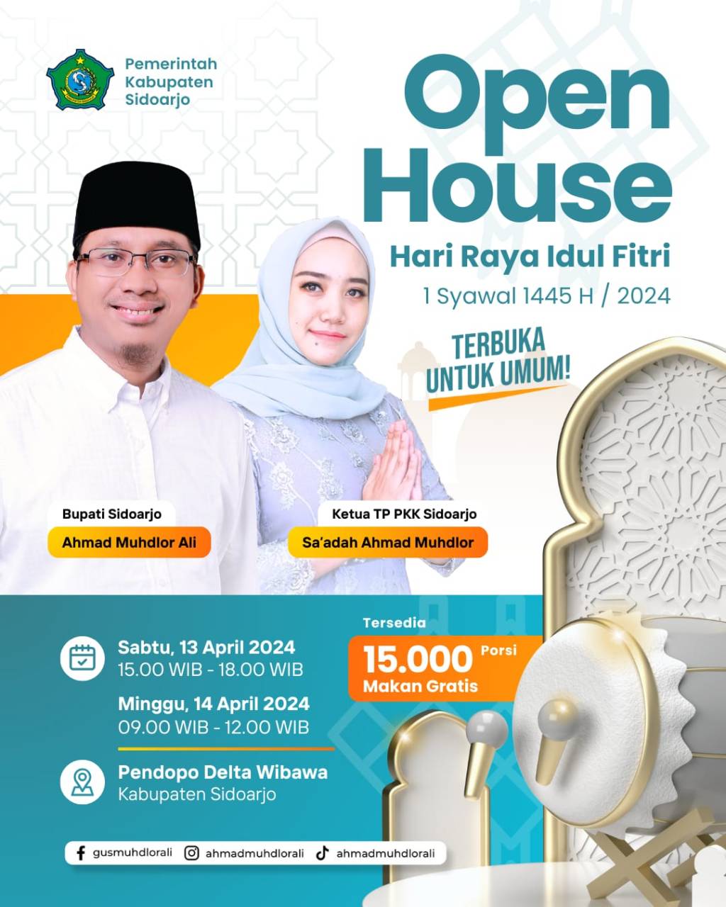 Gus Muhdlor Open House, 15.000 Porsi Makanan Disiapkan untuk Warga&nbsp;Sidoarjo