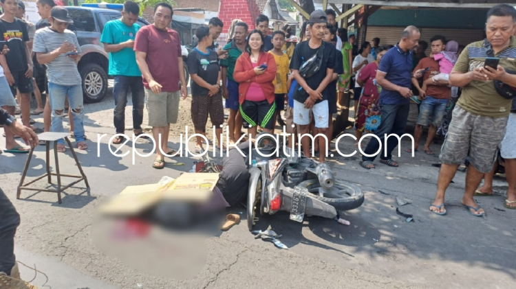 Siswi SMP Pengendara Motor Honda Beat Tewas Ditabrak Motor RX King di JL Raya Pejangkungan Prambon